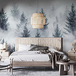 Wall murals Group of trees in the fog