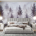Wall murals Group of trees in the fog