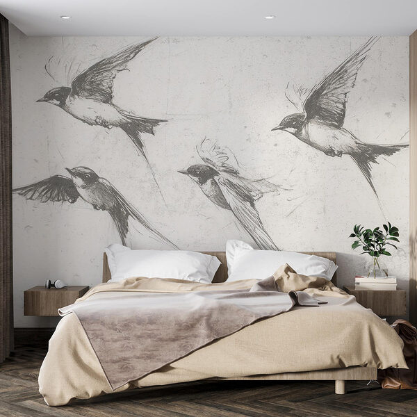 Group of birds flying Wall murals Group of birds flying
