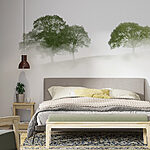 Wall murals Trees in the fog