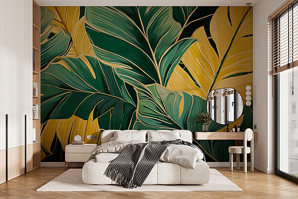 Vibrant foliage in yellow and green Wall murals Vibrant foliage in yellow and green