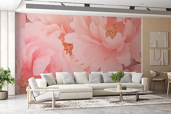 Delicate blooms in soft pink hues Wall murals Delicate blooms in soft pink hues