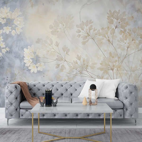 Wall mural Soft petals on a gentle background