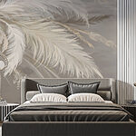 Wall murals Soft, delicate plumes in neutral tones