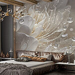 Wall murals Delicate petals adorned with droplets