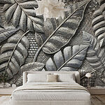Wall murals Textured leaves in an intricate design