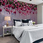 Wall murals Group of pink flowers