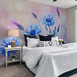 Wall murals Group of blue flowers