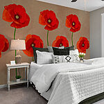 Wall murals Group of red flowers