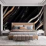Wall murals Black and white marble