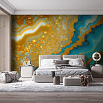 Wall murals Stunning waves of turquoise and amber