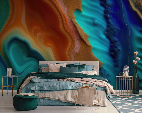 Flow of vibrant swirling colors Wall murals Flow of vibrant swirling colors