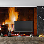 Wall murals Fire in a fireplace