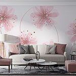 Wall murals Group of pink flowers