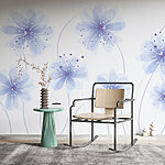 Wall murals Group of blue flowers