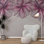 Wall murals Group of purple and pink flowers