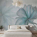 Wall murals Couple of transparent flowers