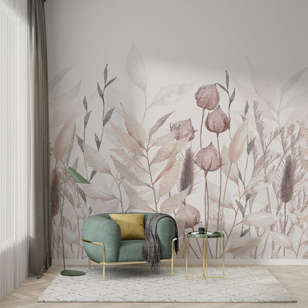 Painting of plants and leaves Wall murals Painting of plants and leaves