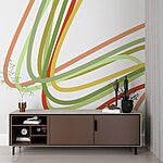 Wall murals Colorful lines on a white background