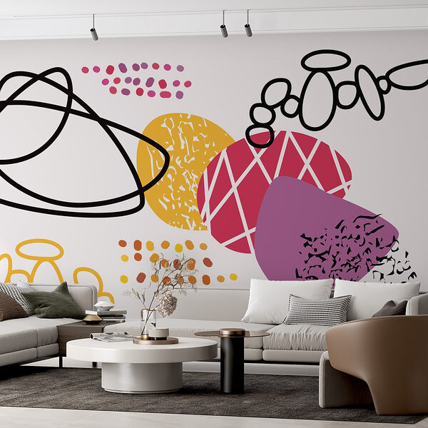 Colorful shapes and dots Wall murals Colorful shapes and dots