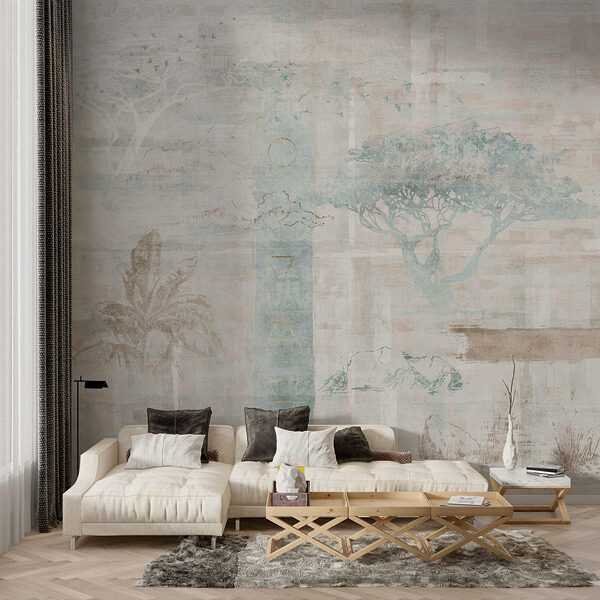 Wallpaper with trees and birds Wall murals Wallpaper with trees and birds