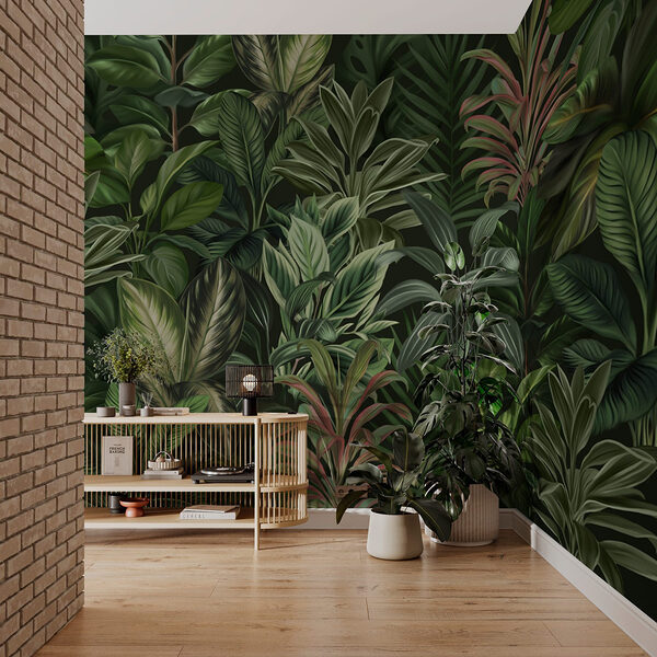 Wallpaper with many different types of leaves Wall mural Wallpaper with many different types of leaves