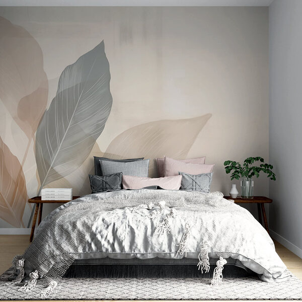 Soft leaves in gentle hues Wall murals Soft leaves in gentle hues