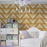 Wall murals Pattern of triangles on a yellow background