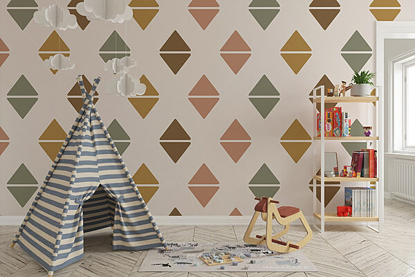 Pattern of colorful diamonds Wall murals Pattern of colorful diamonds