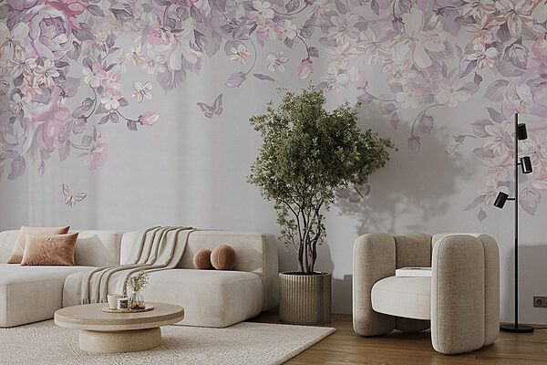 Wall murals Floral pattern with butterflies (SKU: u94295v2) Wall murals Wall murals Floral pattern with butterflies (SKU: u94295v2)