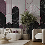 Wall murals Black and white patterned wall