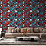 Wall murals Pattern of skulls in red hats