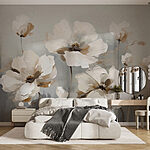 Wall murals Painting of white flowers