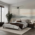 Wall murals Landscape with hills and fog