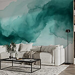 Wall murals Flowing shades of tranquil teal hues
