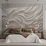 Wall murals White textured surface with white feathers