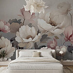 Wall murals Painting of flowers on a wall