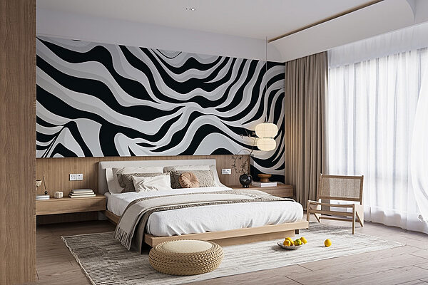 Black and white striped pattern Wall murals Black and white striped pattern