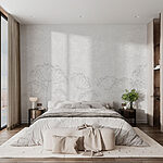 Wall murals White background with flowers