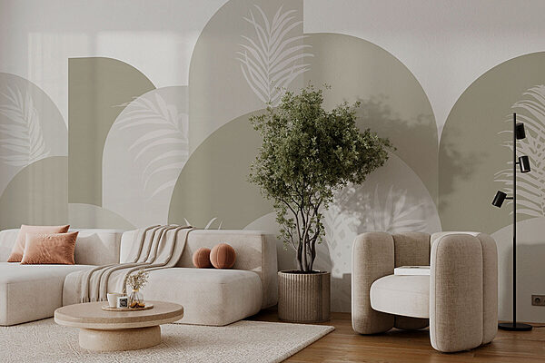 White leaves on a gray background Wall murals White leaves on a gray background