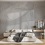 Wall murals White feather pattern on a white surface
