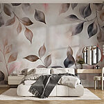 Wall murals Delicate leaves in soft hues