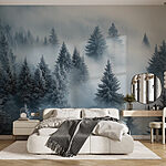 Wall murals Group of trees covered in snow