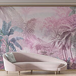 Wall murals Painting of a tropical forest