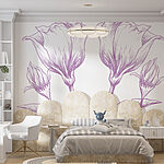 Wall murals Delicate floral line art design