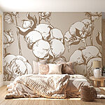 Wall murals Delicate cotton blooms on display