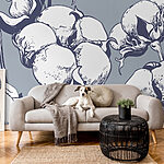 Wall murals Delicate blooms on a pastel backdrop