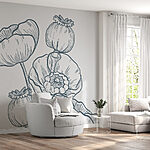 Wall murals Drawing of flowers and buds