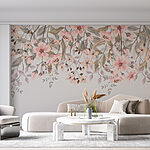 Wall murals Delicate blooms and soft leaves blend