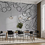 Wall murals Drawing of cherries on a branch